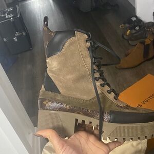 Louis Vuitton Tan and Black Men's Boots